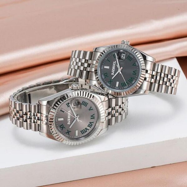 

2022 montre de luxe mens automatic mechanical watches silver strap sapphire glass full stainless waterproof wristwatch lady gold watches, Slivery;brown