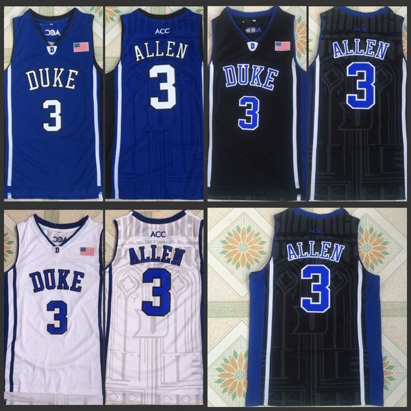 

blue devils 3 grayson allen white college basketball jersey, Black