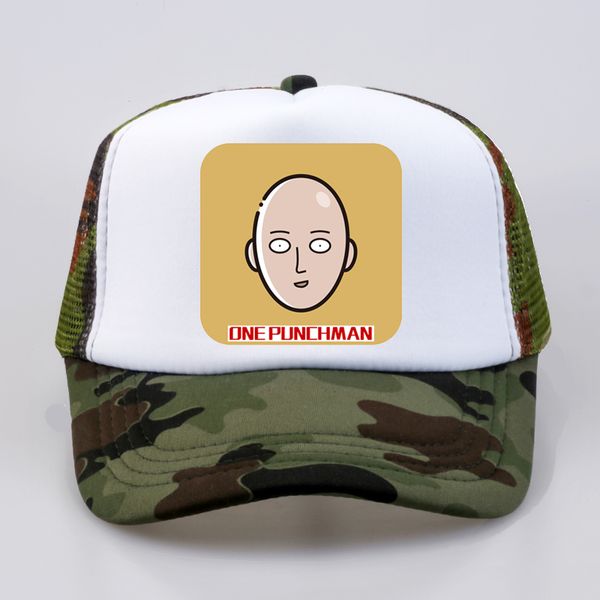 

japan anime one punch man cap cool summer mesh trucker caps fashion women men baseball hat adjustable snapback hats, Blue;gray