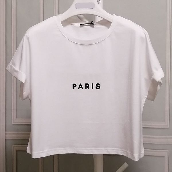 

22ss t shirt designer for women womens shirts fashion tshirt with letters bronzing printing letter short crimped sleeve girl female summer c, White