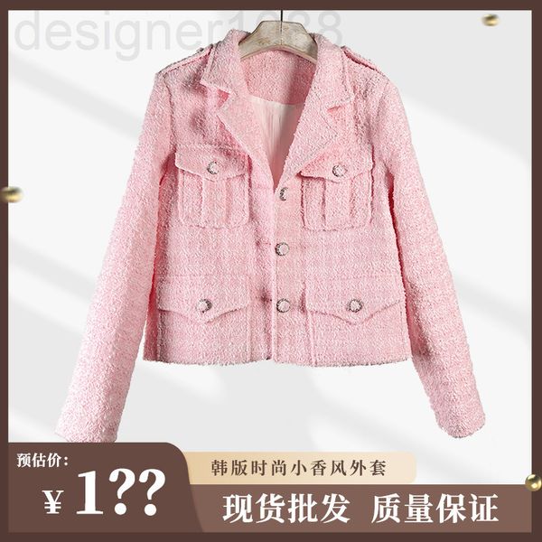 

women's wool & blends designer woolen tweed small fragrance coat women's 2021 autumn winter korean version fashion short celebrity, Black