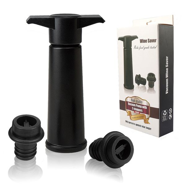 Bar Tools Premium Wine Pump Preserver Saver Kit Pompe per vuoto Joystick riutilizzabile senza perdite Air 2 tappi per bottiglie Conservante sigillante per mantenere i vini perfettamente freschi