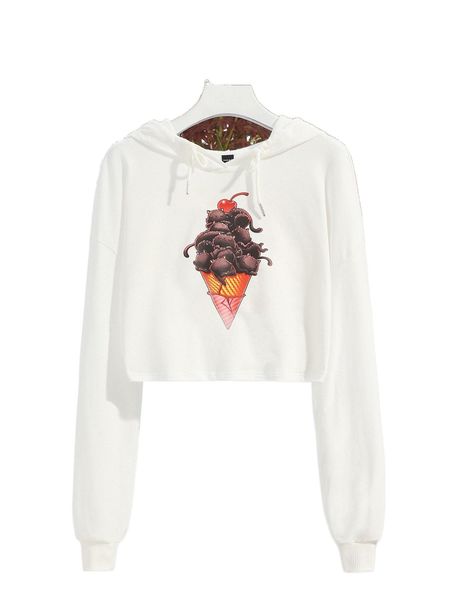 

x tobefonseca cartoon graphic drop shoulder drawstring hoodie h5mh#, Black