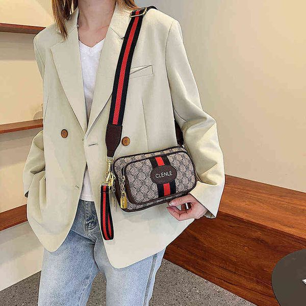 

bags printed bag women's 2022 new light luxury messenger small square versatile broadband one shoulder