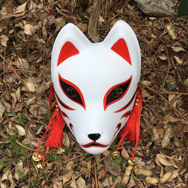 Handbemalte, aktualisierte Anbu-Maske, japanische Kitsune-Maske, Vollgesichtsmaske aus dickem PVC für Cosplay-Kostüm 220715