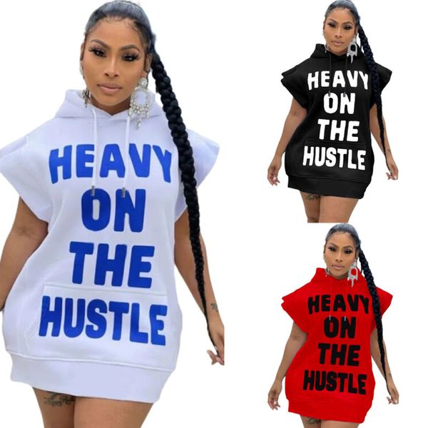 

designer t-shirt dresses womens hoodies sleeveless super short dress, Black;gray