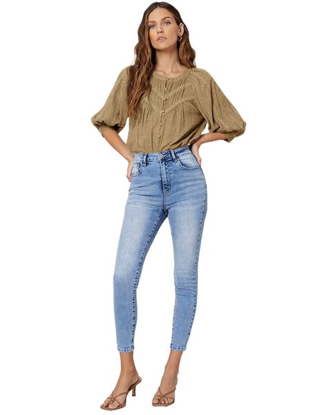 

motf premium 100% cotton balloon sleeve blouse r81f#, White
