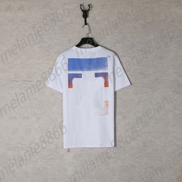

spring and summer men's t-shirts new off gradient arrow print round neck pullover short sleeve t-shirt, White;black