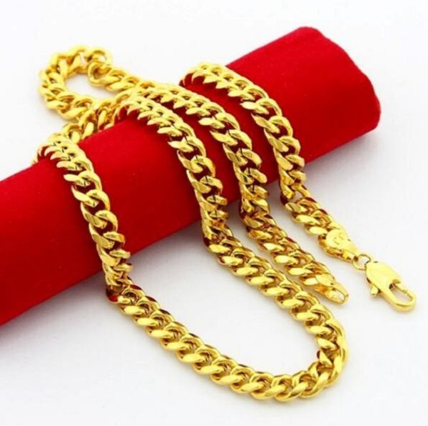 

14k gold plated men's chain domineering necklace 6mm sideways, Black