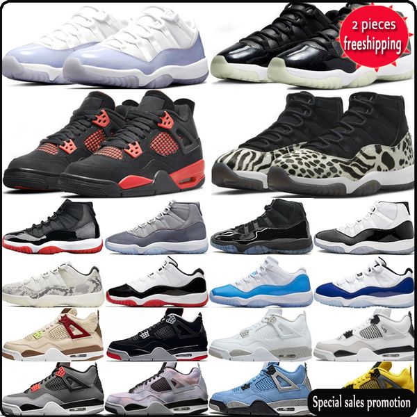 

4 4s basketball shoes man woman sneakers military black red thunder sail infrared white oreo fire red 11 11s pure violet low 72- cool grey