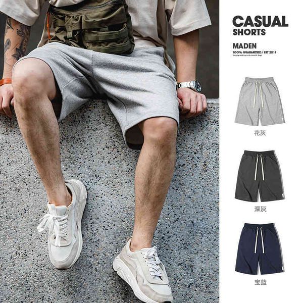 

men's shorts madden tooling american grey thread knitted shorts straight tube drawstring terry sports pants men's summer eubf, White;black