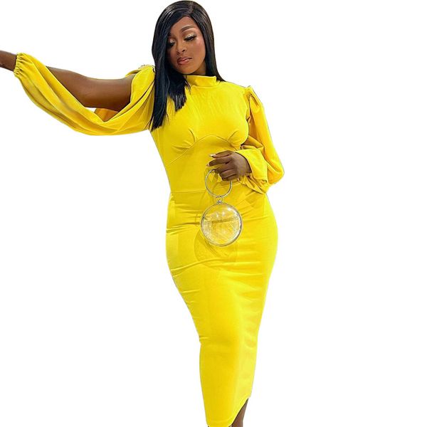 

casual dresses pleated midi dress hollow out long sleeve, Black;gray