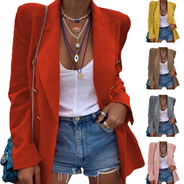 

women's suits & blazers autumn temperament professional casual women's solid color long sleeve small suit coat 8y4c, White;black