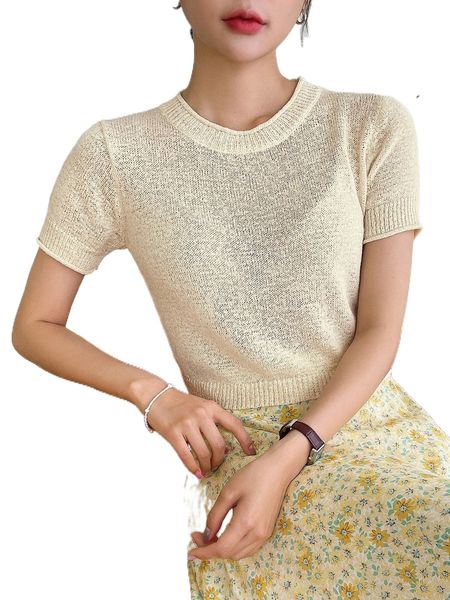 

dazy round neck ribbed knit d6kh#, White;black