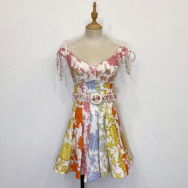 

summer 2022 european fashion brand new spliced short dress, Black