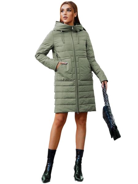 

miegofce zip up drawstring hooded quilted coat u3p1#, Black
