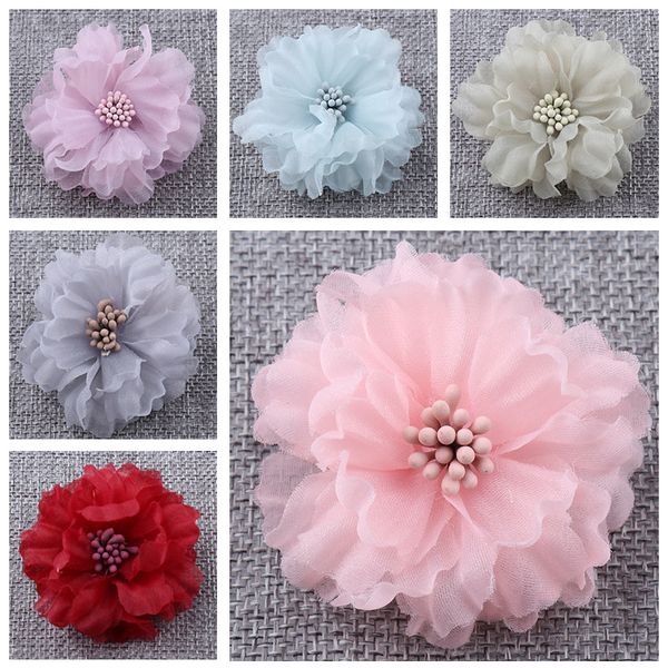 

dress accessories diy handmade hair accessories brooch earrings semi-finished product fabric flower, Black;red