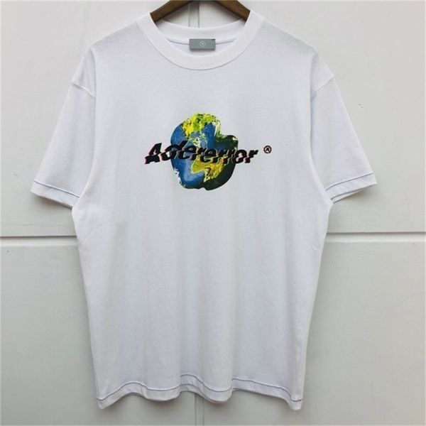 

summer casual knitted adererror short sleeve t-shirt men women abstract spaceship ufo printing tees t shirt 210420, White;black