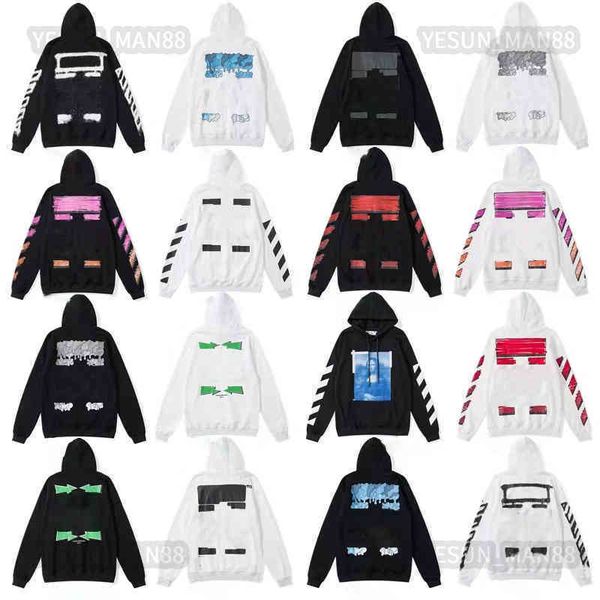 

digner luxury offs whites classic hoodie head print hip hop autumn and winter coupl of black white men and women casual hoodeds