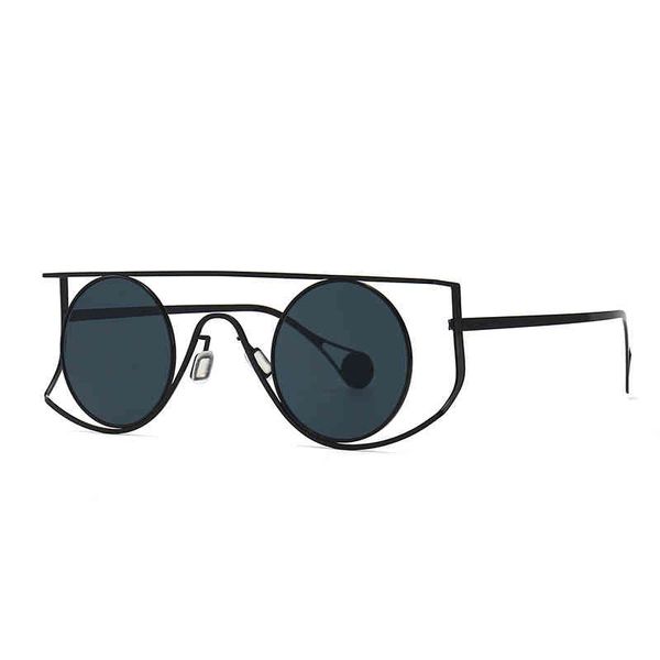 

round sunglass modern stars fashion street ssunglass polygon, White;black