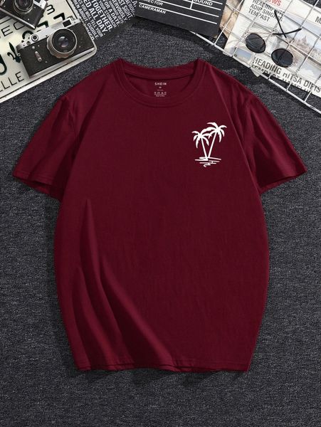 

men tropical print tee m8mc#, White;black