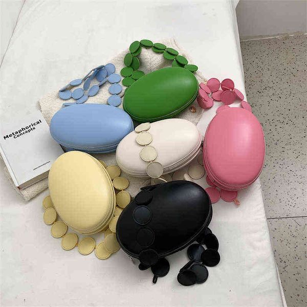 

evening bags mini solid color small oval pu leather crossbody for women trend fashion simple luxury brand shoulder bag handbags 220507