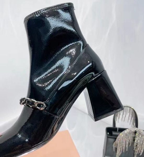 Chunky Stivaletti alla caviglia Designer Stivali da donna Fondo spesso Scarpe da donna di lusso Scarpe invernali in pelle