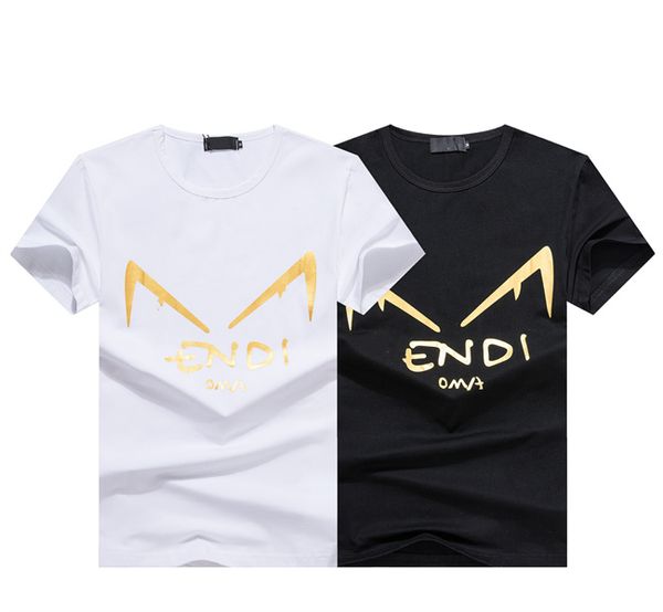 

designer tide mens women essentials t shirts chest fog letter laminated print short sleeve high street loose oversize casual t-shirt cotton, White;black