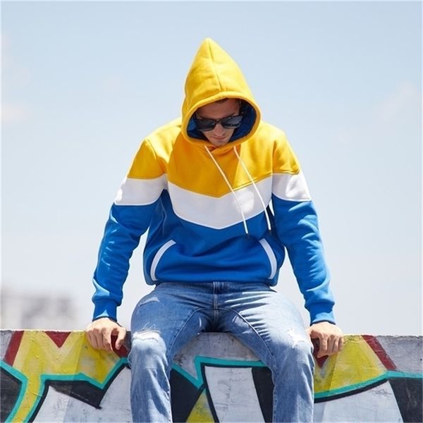 

patchwork solid men hiphop winter basic hoodies loose casual sweatshirts men s style casual harajuku male blouse hoodie lj200826, Black