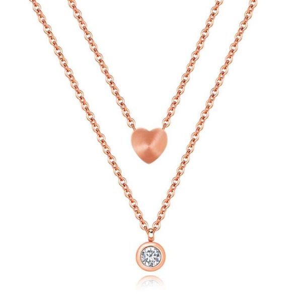 Anhänger Halsketten verlieben sich in die Liebe Herz Halskette Roségold für Frauen 5A Kubikzirkonia Geburtsstein Schmuck Geschenk ihm Geschenk