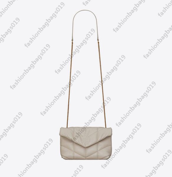 Bolsa de corrente de couro acolchoado LouLou: pele de carneiro macia, design vintage para ombro feminino estilo tiracolo