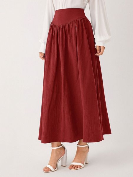 

wide waistband skirt p0mr#, Black