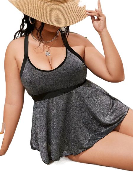 

plus sparkly glitter ring linked bikini swimsuit h86p#, White;black