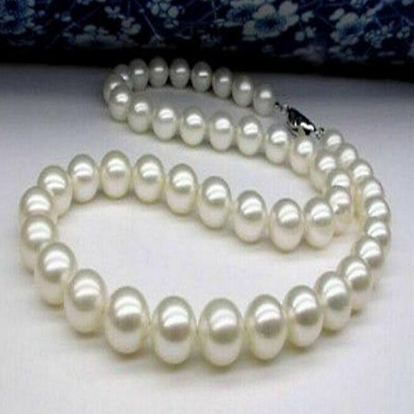 Подлинное натуральное 11-12 мм Akoya White Real Counte жемчужное ожерелье 18 