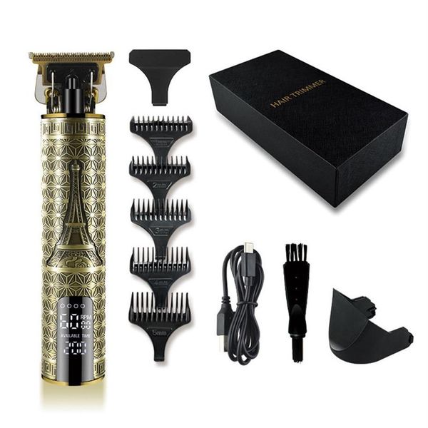 

usb rechargeable t blade electric hair trimmer professional led display men hair clipper 3 levers adustable hair cutting machine32269m