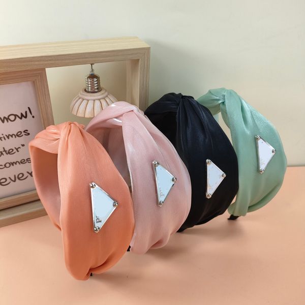 

mixed send designer brand twist turban letter headband big bowknot flower for women stretch cross wide hairbands sport headbands headwrap ba, Silver