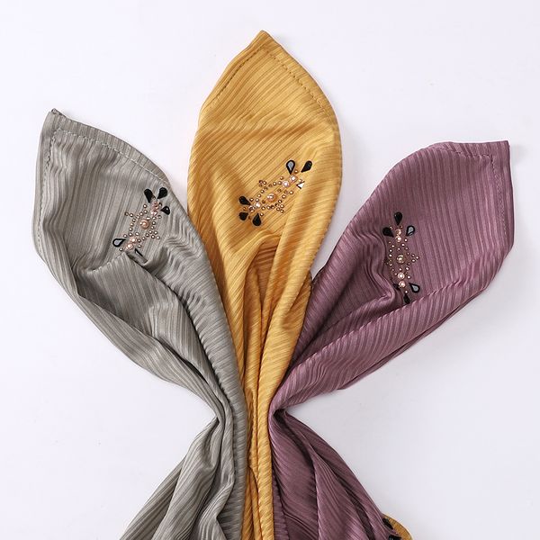 Премиум киджаб хиджаб мусульманский шарф -шарф с крепеей с хиджаб мягкие исламские платки обертывания головной повязкой вуал.