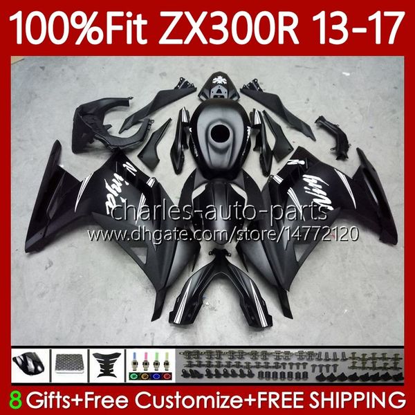 OEM Body для Kawasaki Ninja ex ZX 3R 300R ZX-3R ZX-300R 13-17 125NO.62 Матовый черный EX300R ZX300R ZX300 ZX3R 13 14 15 16 17 EX-300 2013 2014 2015 2016 2017 2017