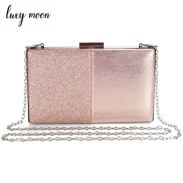 

women s sequins evening bags pink clutch purse and handbag patchwork design leather women wedding party shoulder zd1178 220810