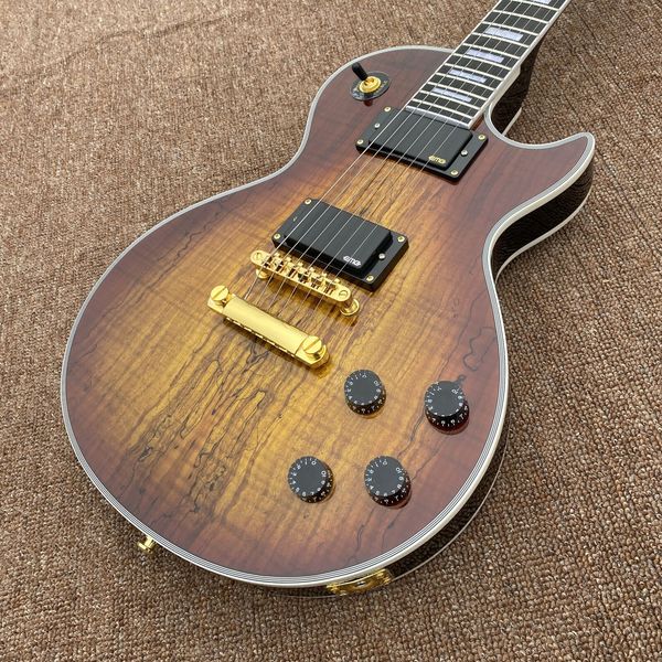 

lp custom electric guitar with history rotten maple wood gold hardware