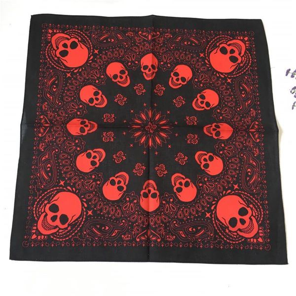 Daha renkli baskılı kafatası paisley eşarpları geometrik pamuk bandanas kadın kafa bandı kare fular şapka saç bandı