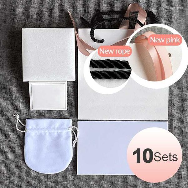 Schmuckbeutel Taschen Präfekt Bundle Verkaufspaket 10 Sätze Lose Armband Ring Geschenkboxen Passend für Original P S Halskette Ohrring Charms Edwi22