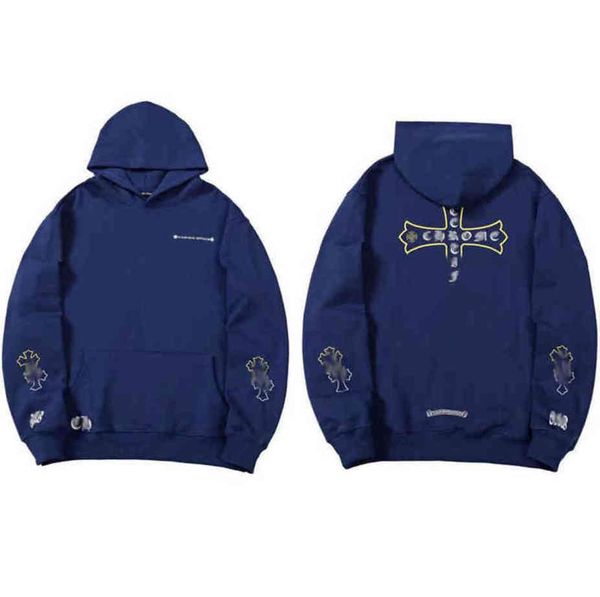 

loose fashion mens sweatshirts classic brand ch designer hoodie horseshoe sanskrit print luxury zipper jacket pullover hooded coat women sw, Black