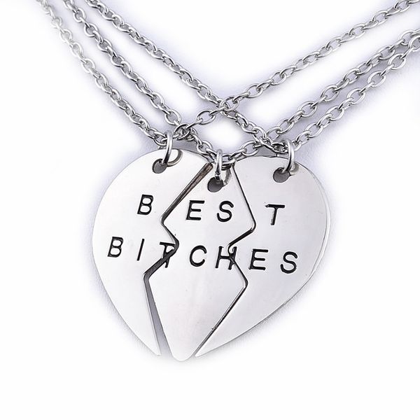 

alloy personalized heart pendant charm necklaces i love you friends jewelry friendship necklace for friend teenages girls sisters birthday g, Silver