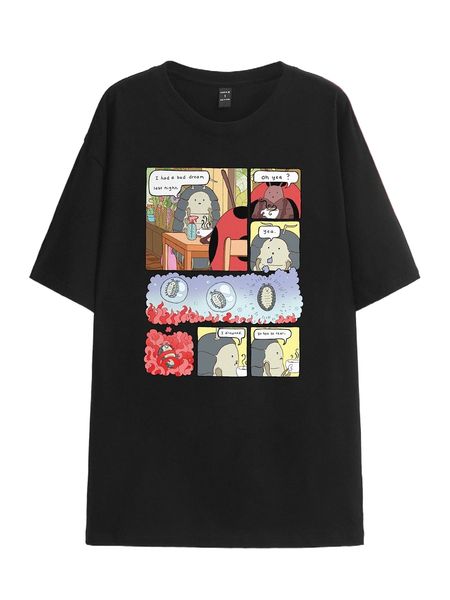 

x allison conway cartoon graphic drop shoulder tee g52g#, White