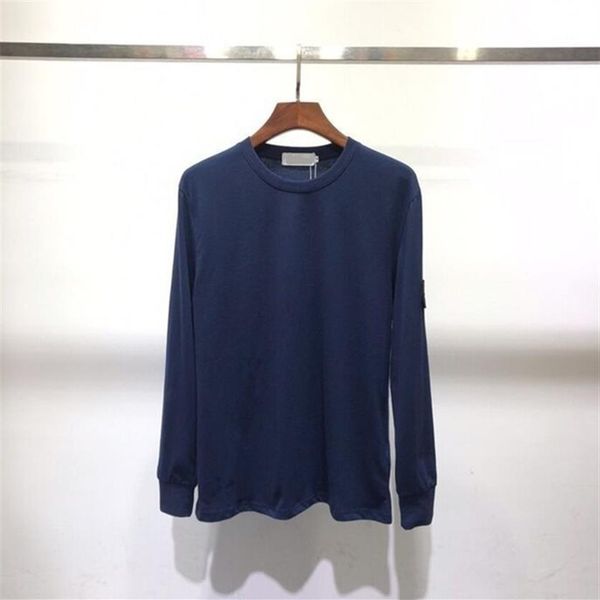 

men island casual logo long sleeve thin stone cotton shirt male loose o-neck sport pullovers sweatshirts hoodies 011802283u, Black