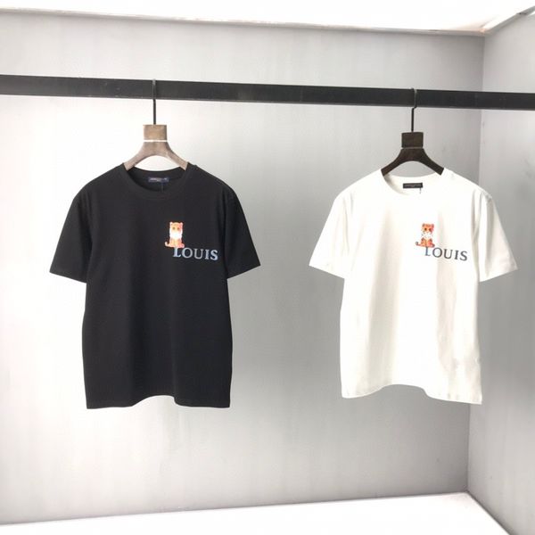 

2022ss spring and summer new high grade cotton printing short sleeve round neck panel t-shirt size: -l-xl-xxl-xxxl color: black white 622, White;black