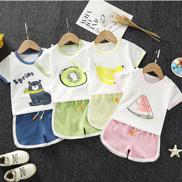 

baby boys girls summer clothing set infant clothes suit childrens short sleeve shorts 2pcs toddler kids sport outfits, White