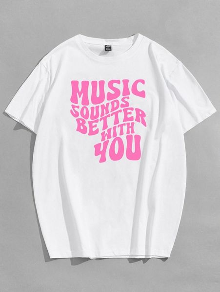 

romwe guys slogan graphic tee t39u#, White;black
