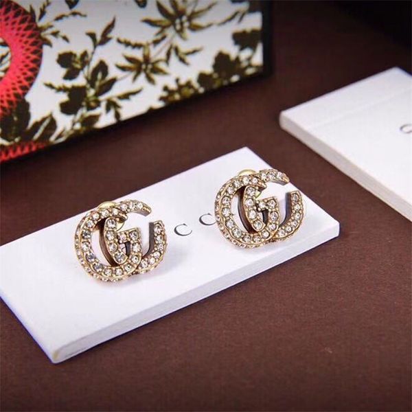 

80% off clearance new full diamond earrings female silver needle s925 earrings, Golden